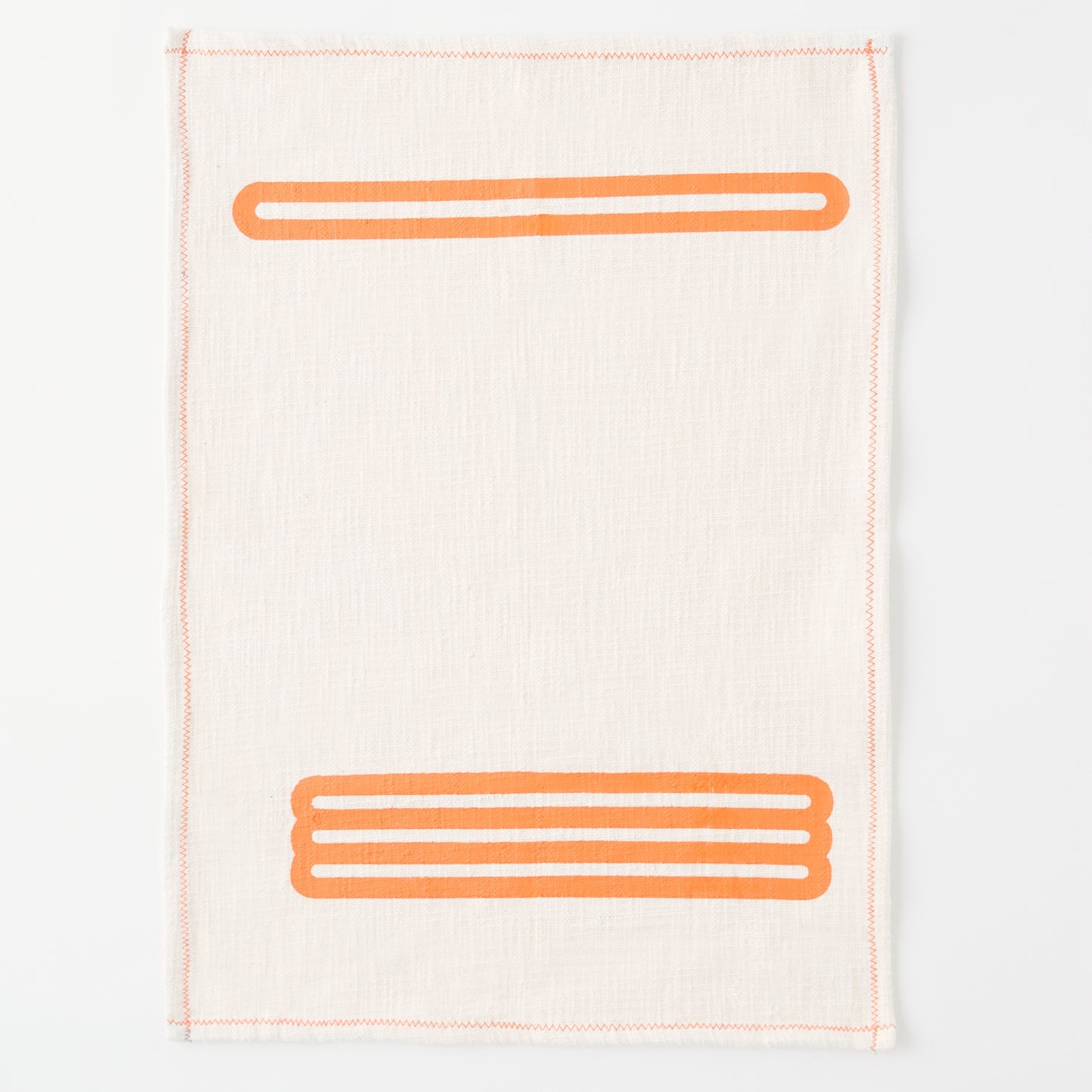 Tea Towel - Wall White / Burnt Orange - 2 Pack