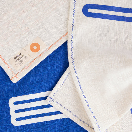 Tea Towel - Wall White / Magentic Blue - 2 Pack