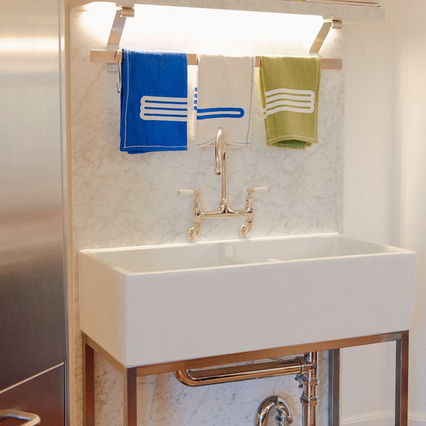 Tea Towel - Wall White / Magentic Blue - 2 Pack